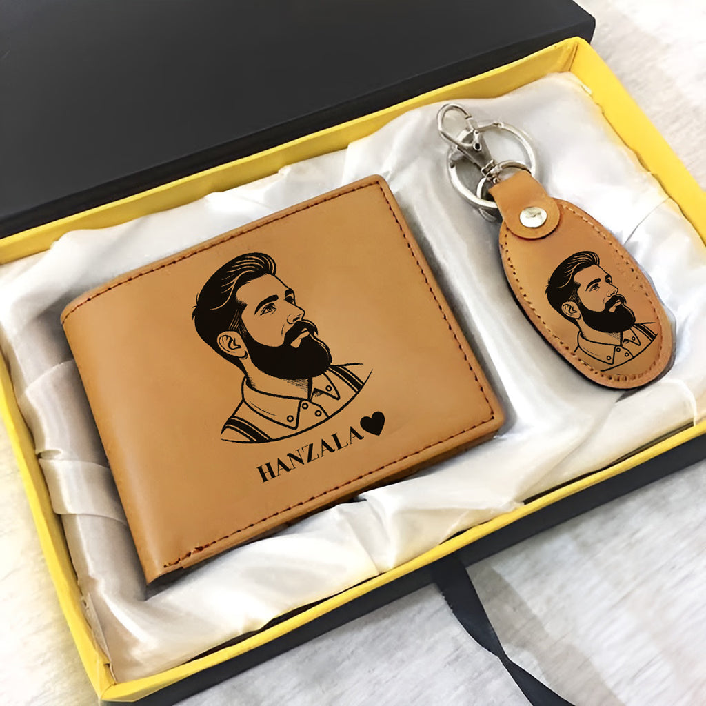 Picture with Name Engraved on Wallet and Keychain - Best Gift For Your Love One ❤️