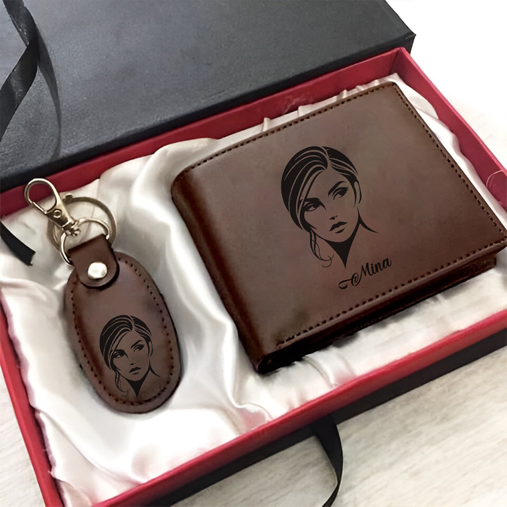 Picture with Name Engraved on Wallet and Keychain - Best Gift For Your Love One ❤️