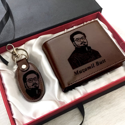 Picture with Name Engraved on Wallet and Keychain - Best Gift For Your Love One ❤️
